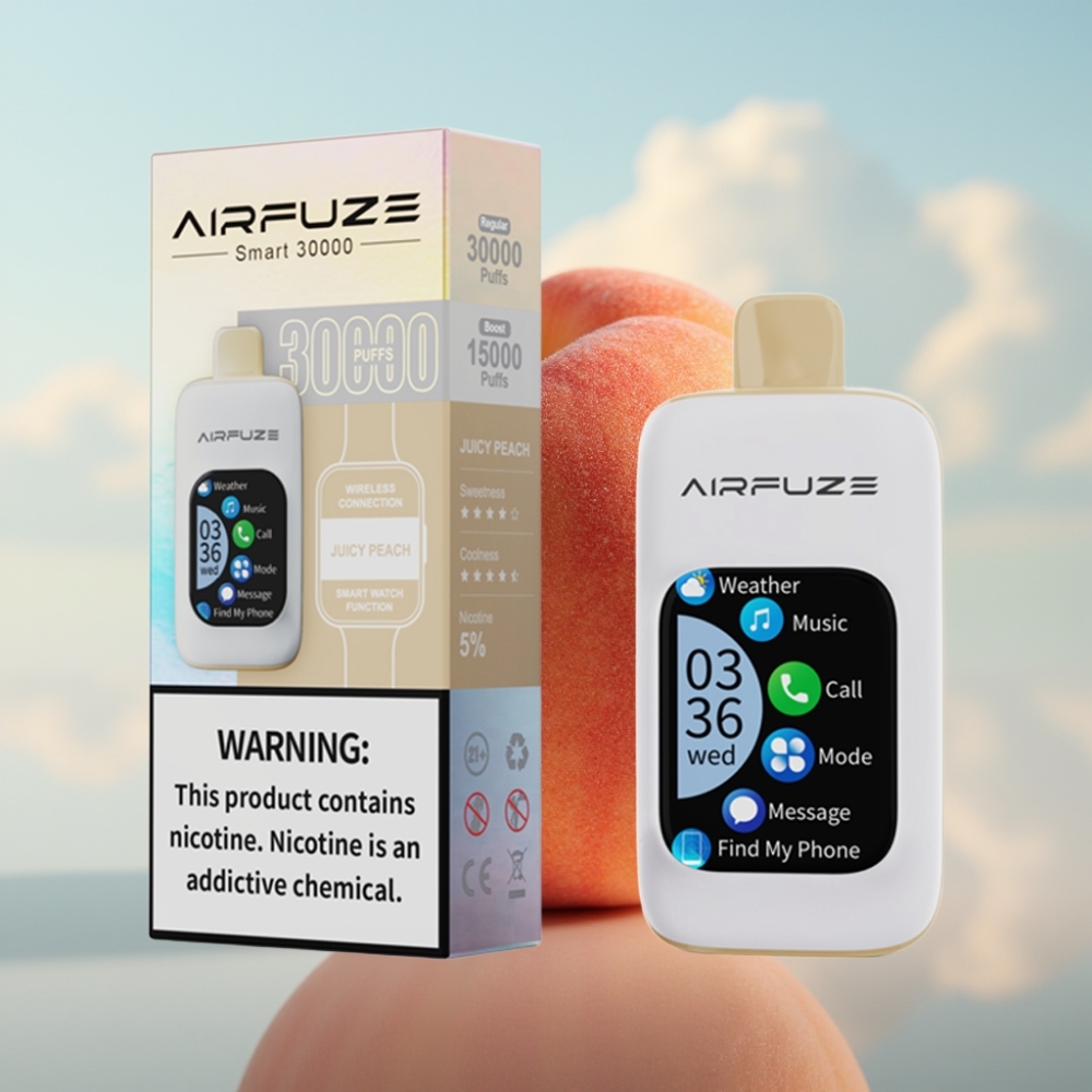 AirFuze Smart 30000 Pufova Disposable Pod - Juicy Peach (5% nikotina, 900mAh, Type-C)