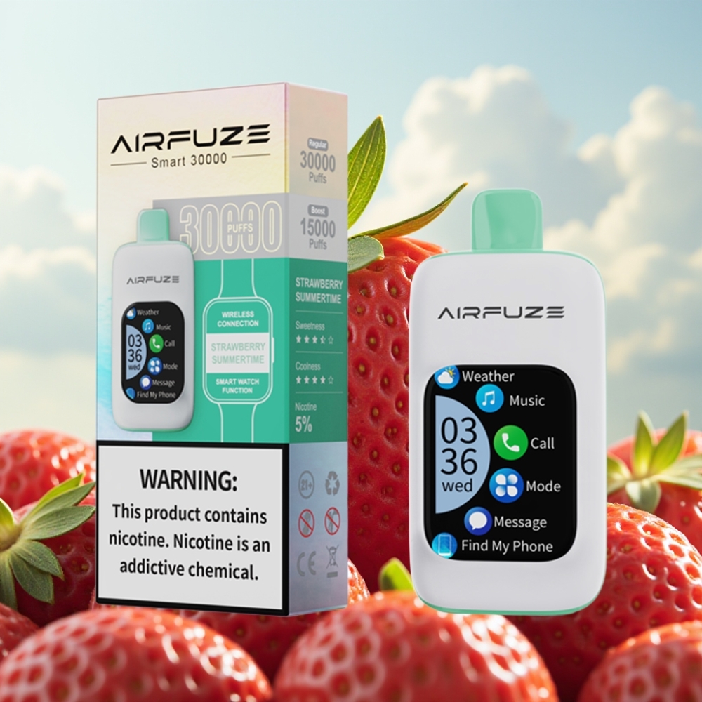AirFuze Smart 30000 Pufova Jednokoristi Pod – Jagoda Letnje Vreme, 5% nikotina, 900mAh, Type-C