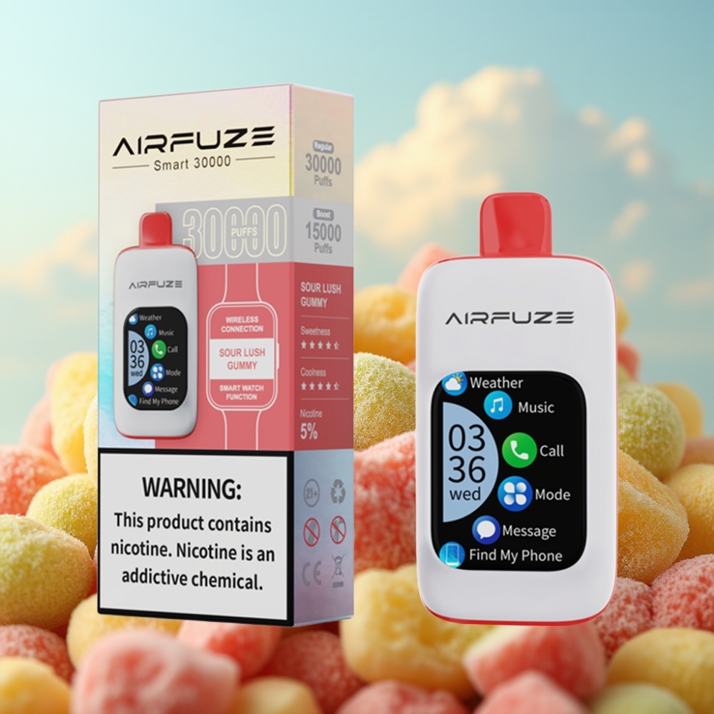 AirFuze Smart 30000 Pufova Jednokratna Vape Kisela Gumen Bombona, 5% nikotina, 900mAh, Type-C