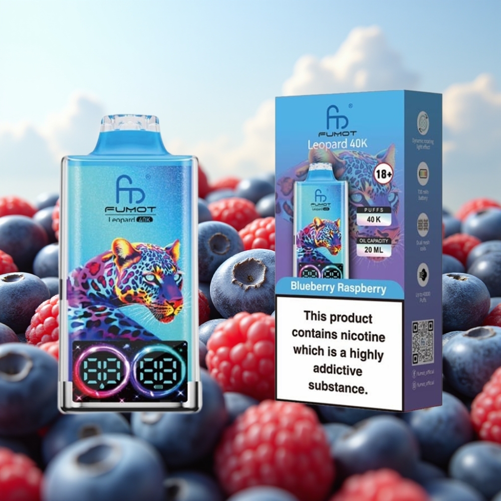 Fumot Leopard 40K Puffs Dispozabil Vape Borovnica Malina – 700mAh, Dual Mesh, Tip-C punjenje