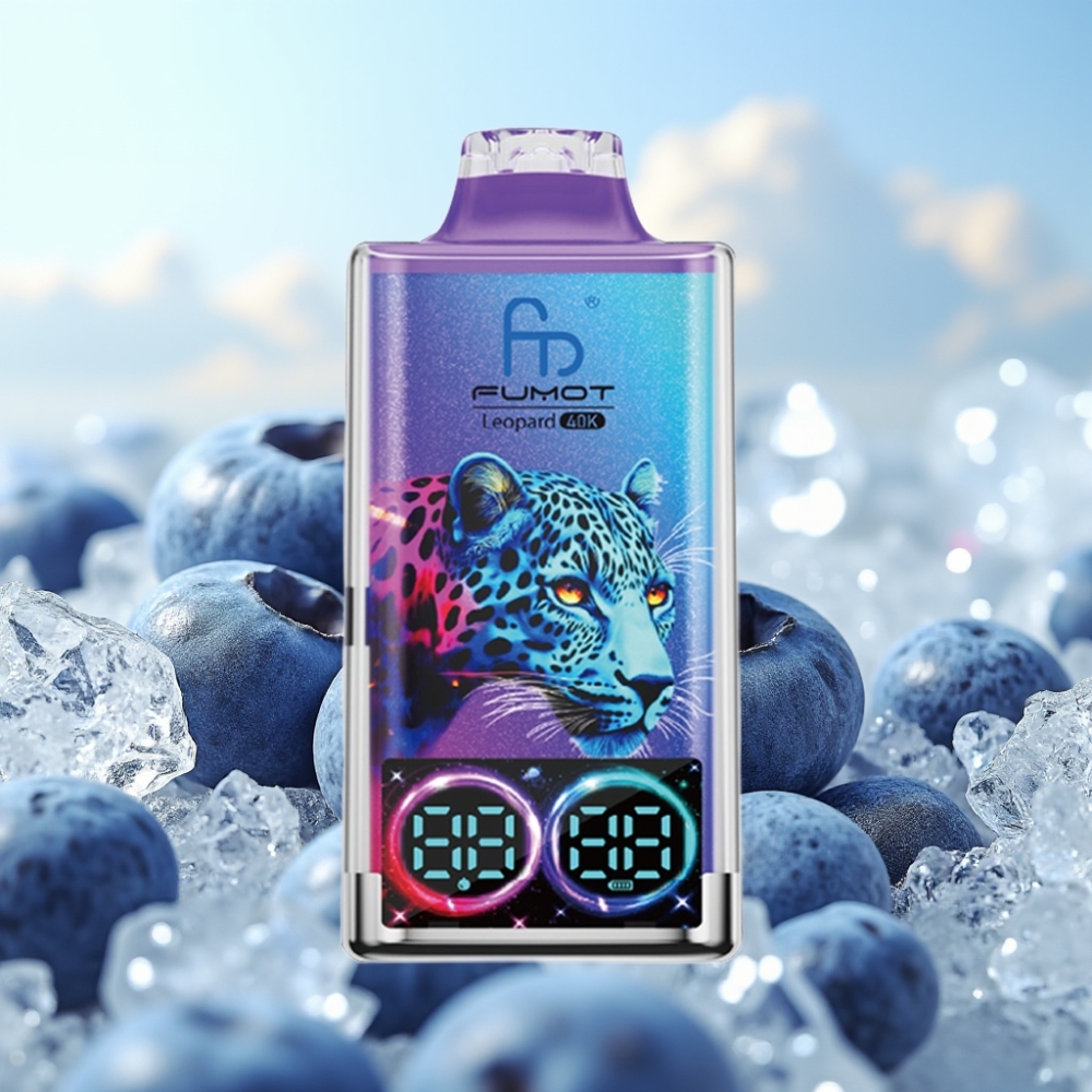 Fumot Leopard 40K Puffs Dispozabil Vape Borovnica na ledu – 5% Nikotin, 700mAh Baterija, Dual Mesh, Type-C Punjenje