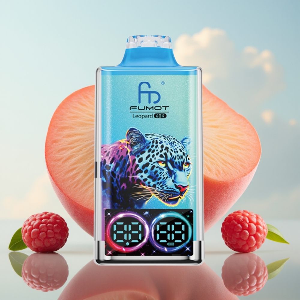 Fumot Leopard 40K Puffs Dispozabil Vape Breskva-Bobica, 5% Nikotina, 700mAh Baterija, Dual Mesh, Type-C Punjenje