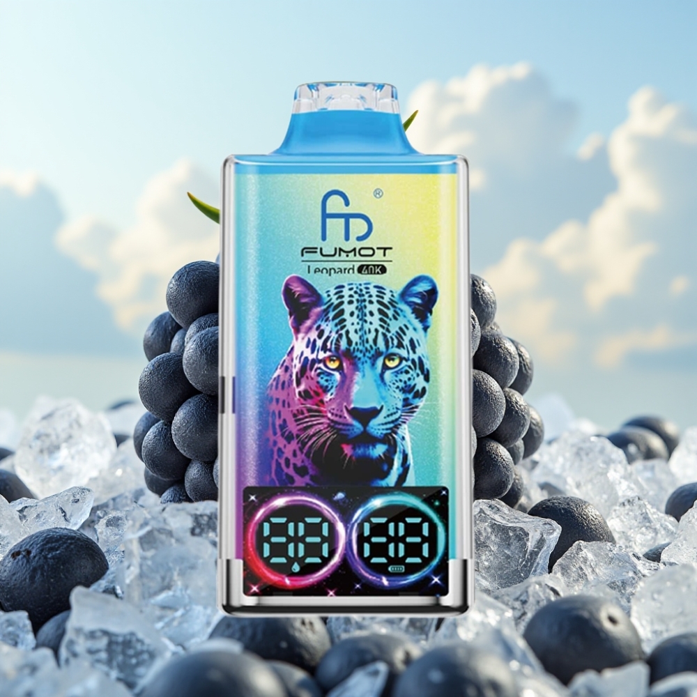 Fumot Leopard 40K Puffs Dispozabil Vape Crni Zmaj Led, 0%-5% Nikotin, 700mAh Baterija, Dual Mesh, Type-C Punjenje