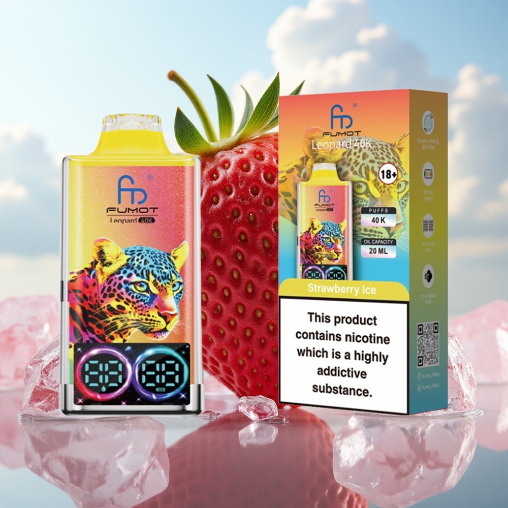 Fumot Leopard 40K Puffs Dispozabil Vape Jagoda Led, 700mAh, Dual Mesh, Type-C