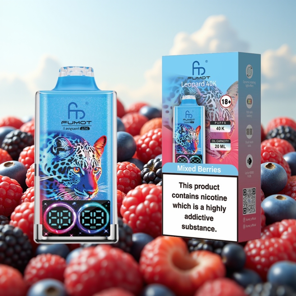 Fumot Leopard 40K Puffs Dispozabil Vape Mešano voće – 700mAh, Tip-C punjenje, Digitalni displej
