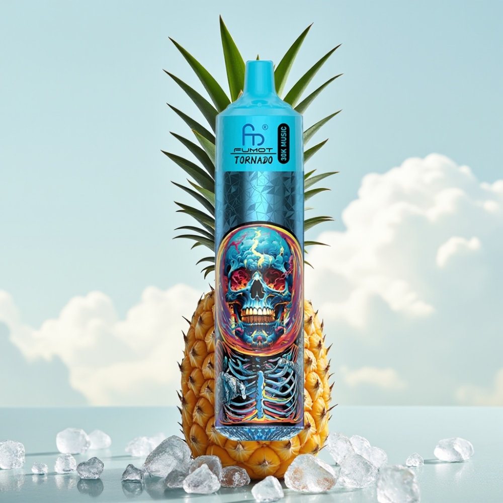 Fumot RandM Tornado 30000 – 30.000 pufova, 30mL, 1.0 Ohm mesh, 600mAh, LED displej, Ananas Led