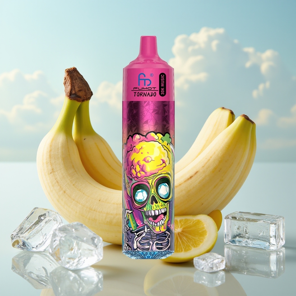 Fumot RandM Tornado 30000 – 30.000 pufova, 30mL tečnost, 1.0 Ohm mesh coil, Banana Ice