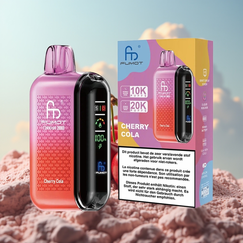 Fumot Tornado 20000 Puffs Dispozabil Vape Вишња Кола – 20000 Пуфова, 20ml Течност, 850mAh Батерија