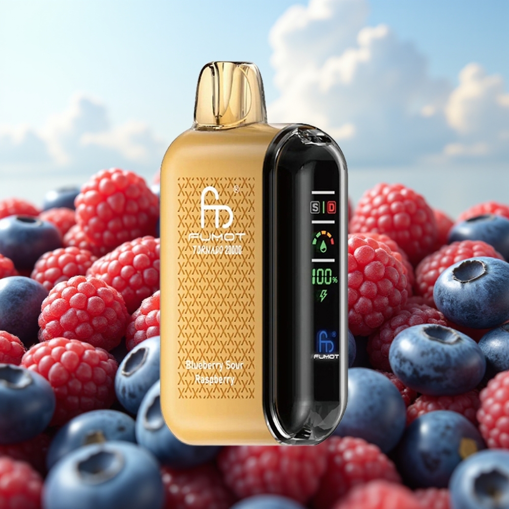 Fumot Tornado 20000 Puffs Dispozabil Vape Borovnica-Kisela Malina, 20000 Pufova, 20ml Tecnost, 850mAh Baterija