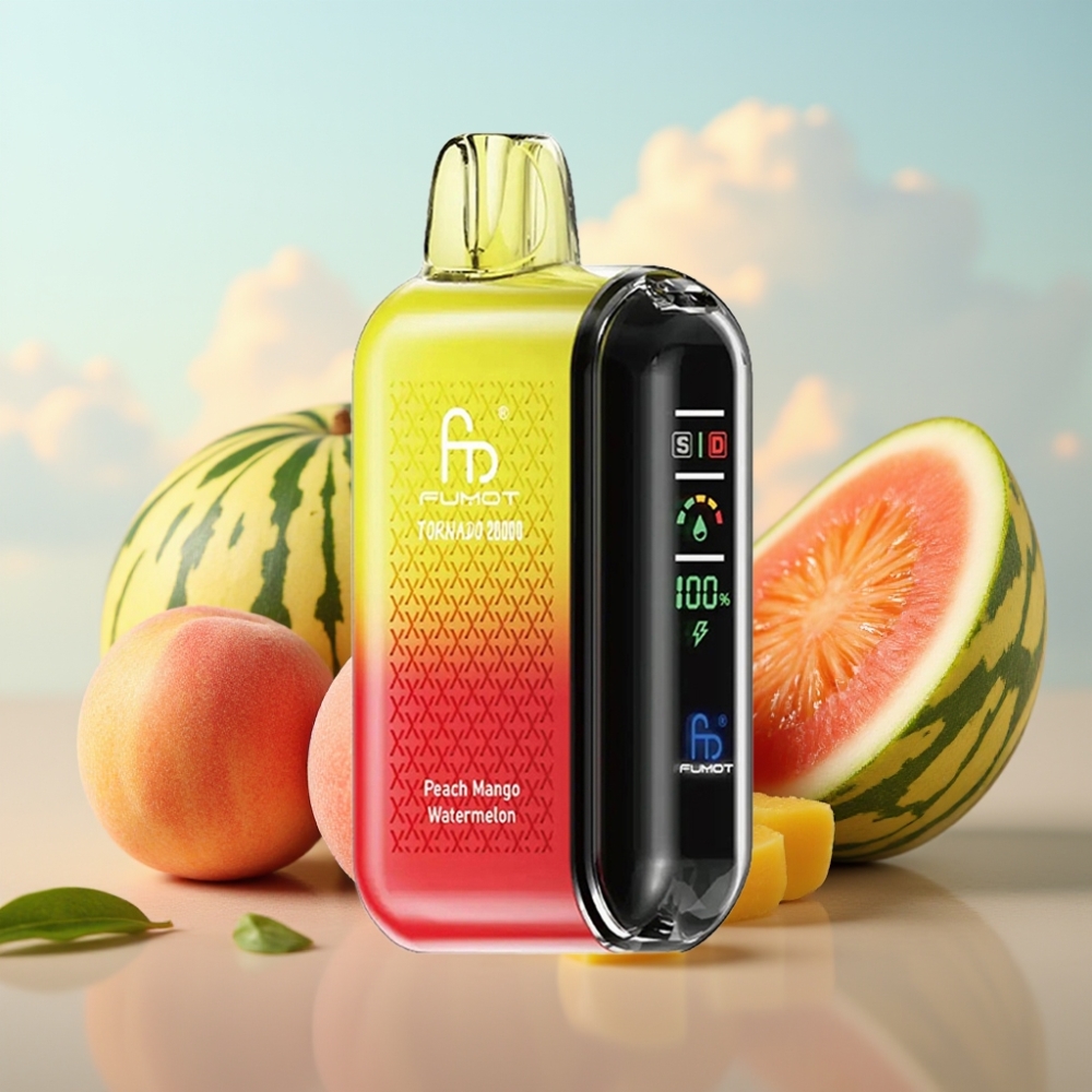 Fumot Tornado 20000 Puffs Dispozabil Vape Breskva Mango Lubenica – 20000 Puffs, 20ml, 850mAh, 2% Nikotin