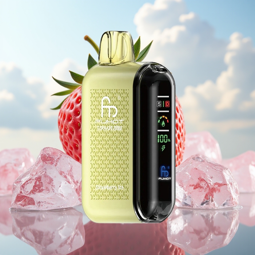 Fumot Tornado 20000 Puffs Dispozabil Vape Jagoda Led, 20000 Pufova, 20ml Tekućine, 850mAh Baterija