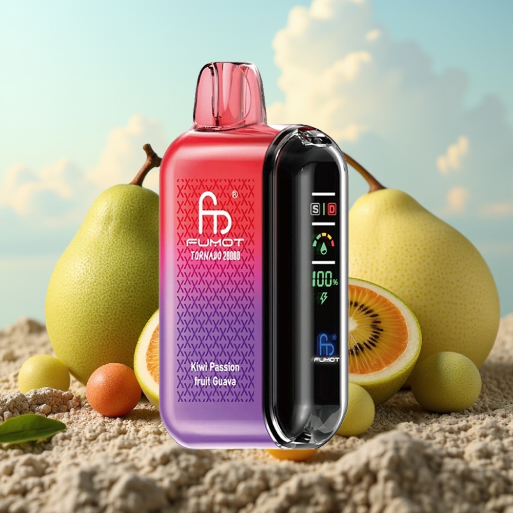 Fumot Tornado 20000 Puffs Dispozabil Vape Kiwi Pasija Guava – 20000 Puffs, Dual Mesh Coil, 20ml E-liquid