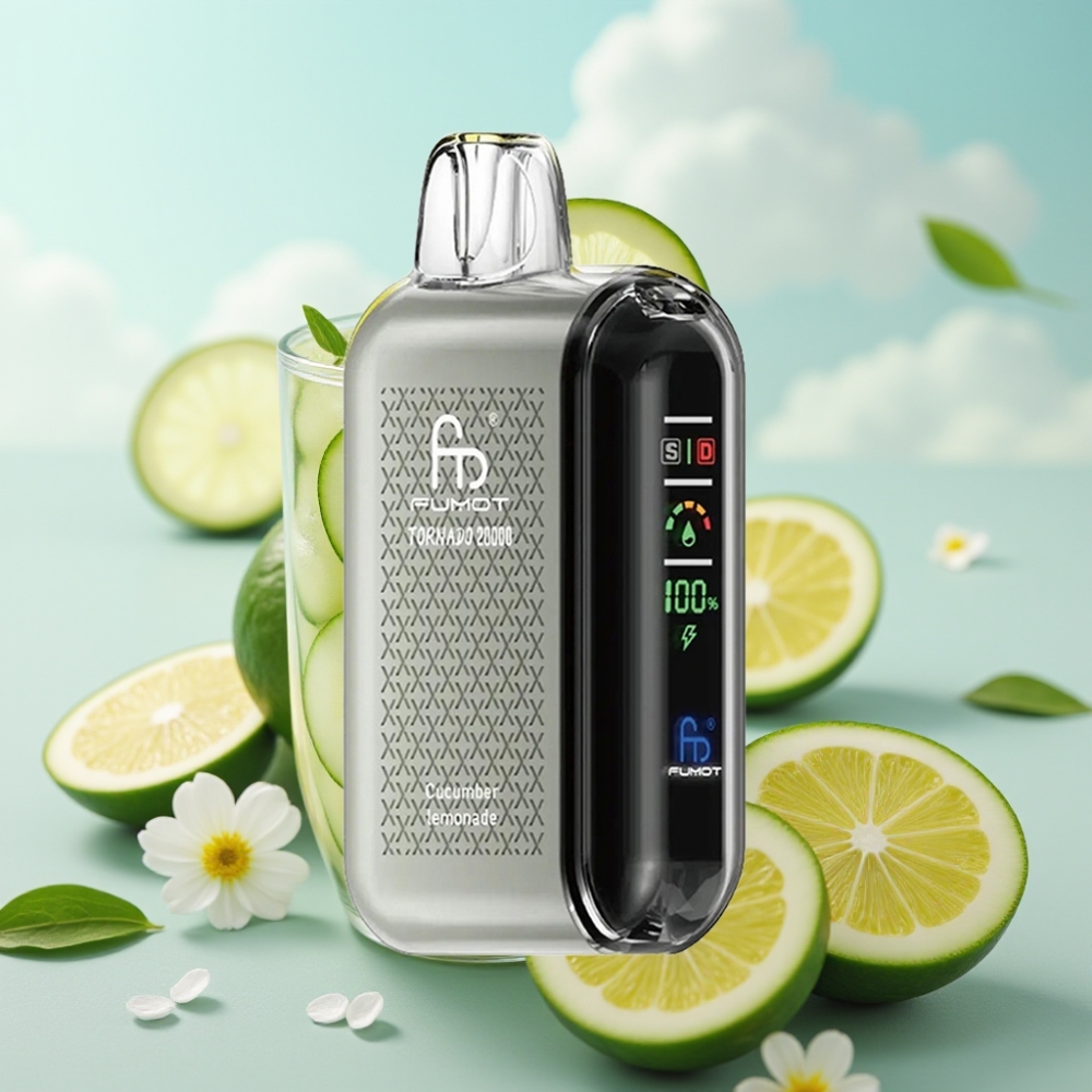 Fumot Tornado 20000 Puffs Dispozabil Vape Krastavac Limunada – 20000 Puffs, Dual Mesh Coil, 20ml