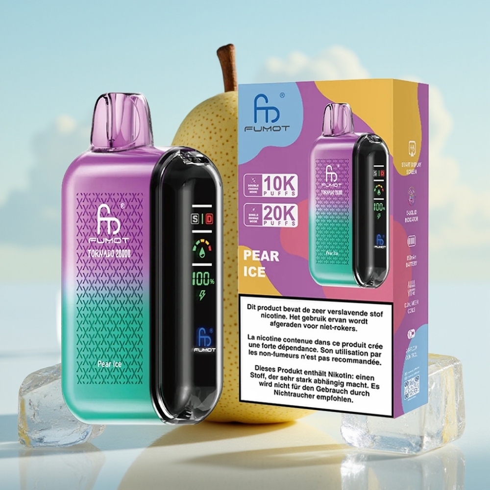 Fumot Tornado 20000 Puffs Dispozabil Vape Kruška Led – 20000 Pufova, 20ml Tekućine, 850mAh Baterija
