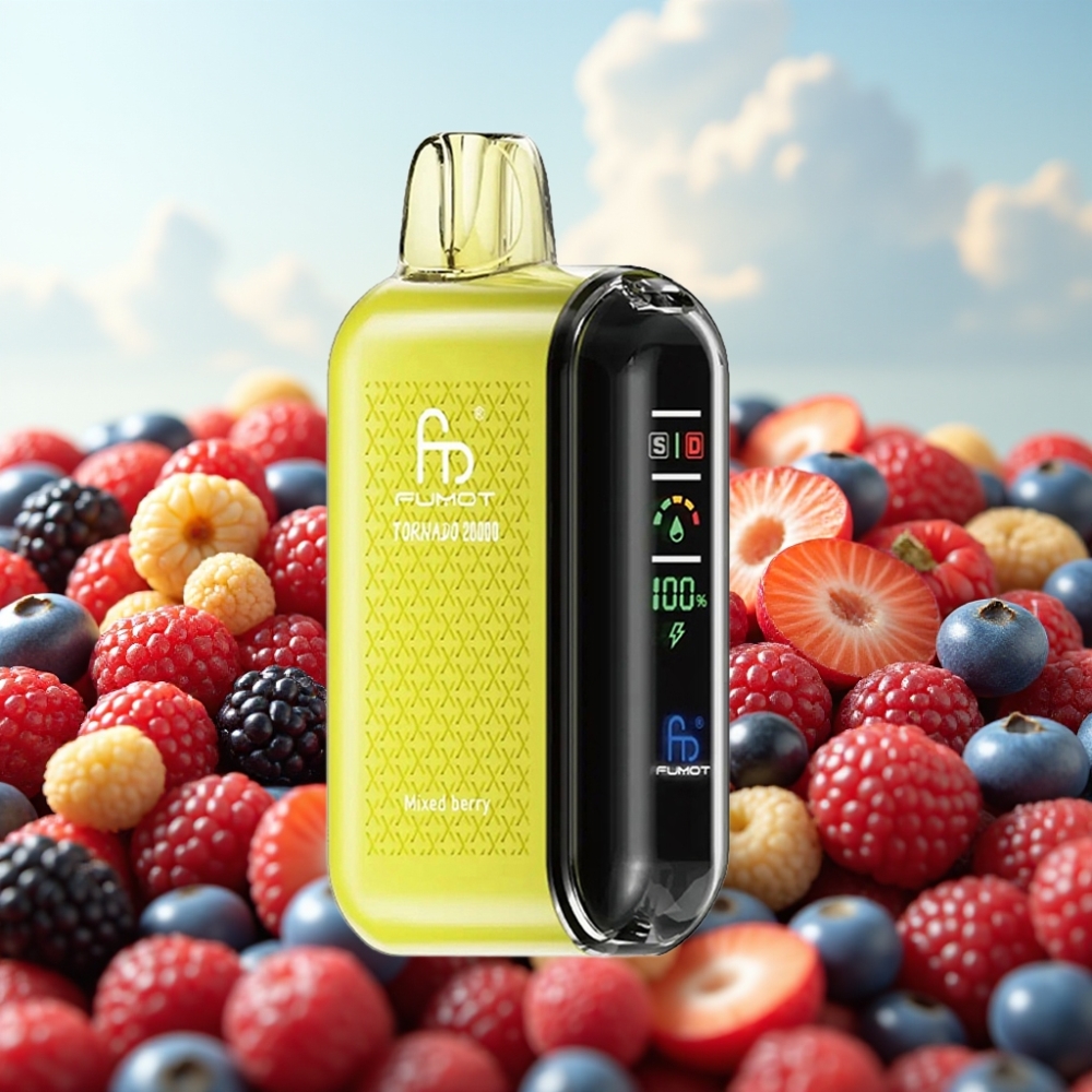 Fumot Tornado 20000 Puffs Dispozabil Vape Mešano bobe sa 20ml tečnosti, 850mAh baterija, Dual Mesh Coil
