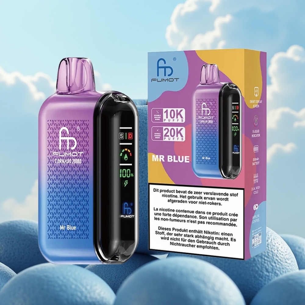 Fumot Tornado 20000 Puffs Dispozabil Vape Plava - 20000 Pufova, 20ml Tekućine, 850mAh Baterija