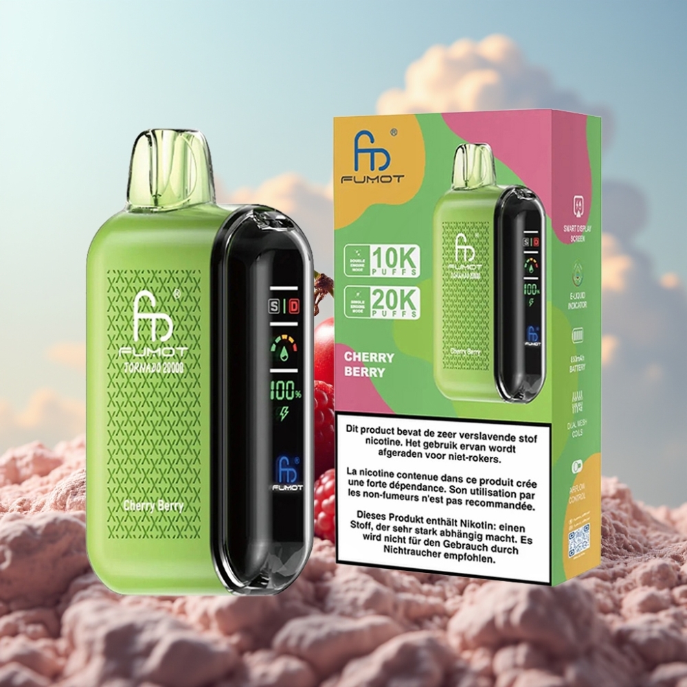 Fumot Tornado 20000 Puffs Dispozabil Vape Trešnja-Bobica, 20000 Pufova, 20ml Tekućine, 850mAh Baterija