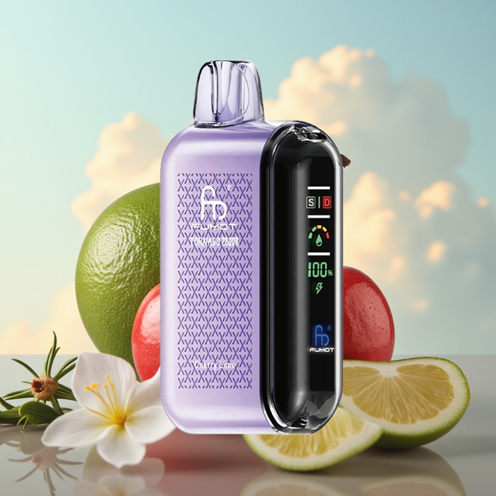 Fumot Tornado 20000 Puffs – Dual Mesh Coil, 20ml, 850mAh, Cherry Lime (Трешња Лимета)
