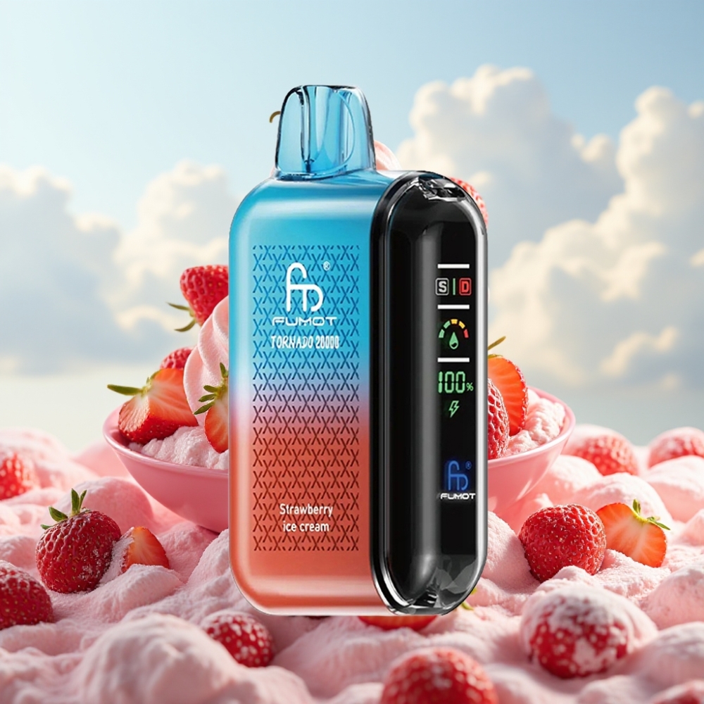 Fumot Tornado 20000 Puffs – Dual Mesh Coil, 20ml, 850mAh, Jagodna Sladoled