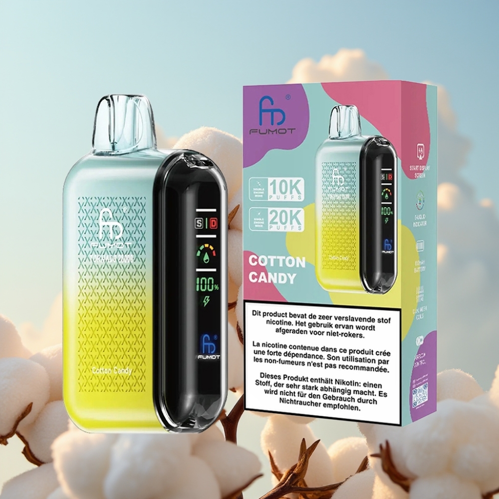 Fumot Tornado 20000 Puffs - Dual Mesh Coil, 20ml, 850mAh, Pamuk Šećer