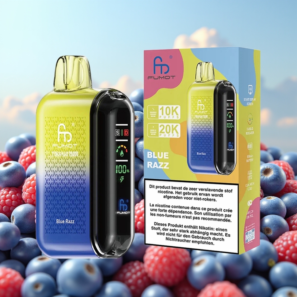 Fumot Tornado 20000 Puffs - Dual Mesh Coil, 20ml, 850mAh, Plava Malina