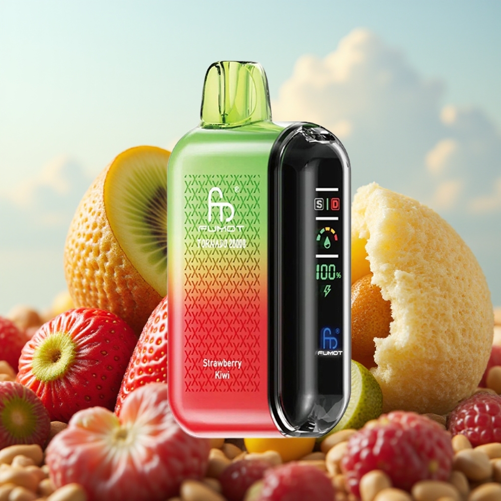 Fumot Tornado 20000 Puffs – Dupleks Mreža, 20ml Tečnost, 850mAh Baterija, Jagoda-Kivi