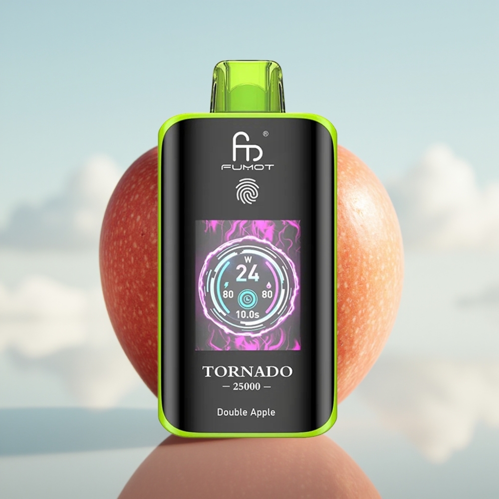 Fumot Tornado 25000 Puffs Dispozabil Vape Dupla Jabuka sa HD Ekranom, 20ml Tekućine, 700mAh Baterija