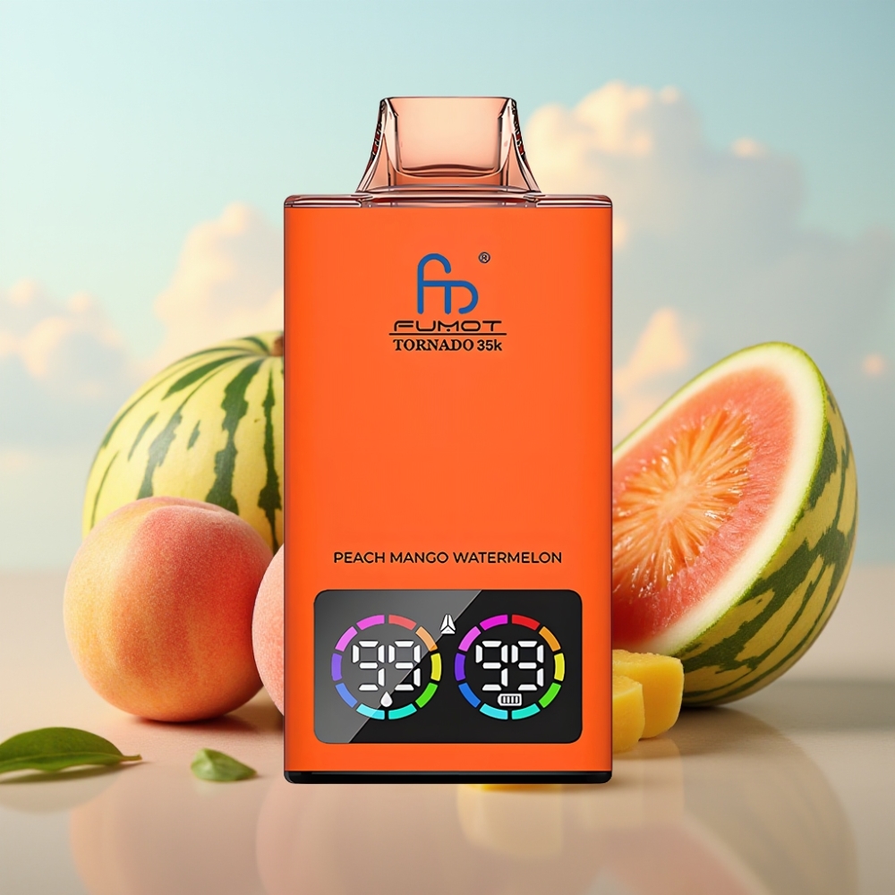 Fumot Tornado 35K Dispozabil Vape - Breskva Mango Ananas, Dual Mesh Coil, 15ml E-juice, 35000 Puffs