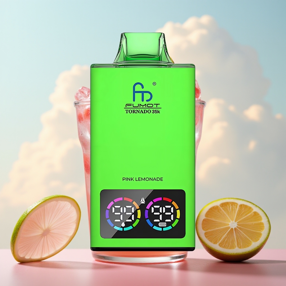 Fumot Tornado 35K Dispozabil Vape - Dual Mesh Coil, 15ml, 35000 Pufova, Pink Limunada
