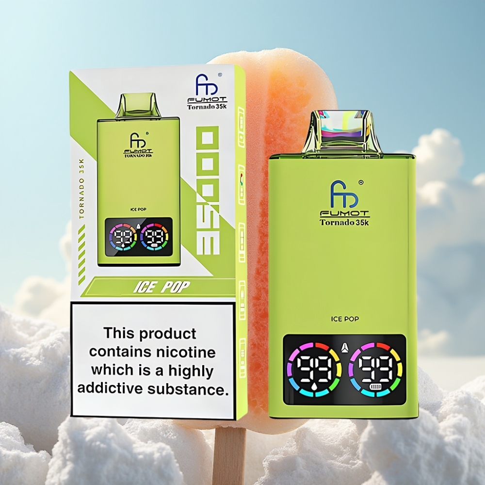 Fumot Tornado 35K Dispozabil Vape - Dual Mesh Coil, 15ml E-juice, 700 MAH, USB-C - Ledena Poslastica