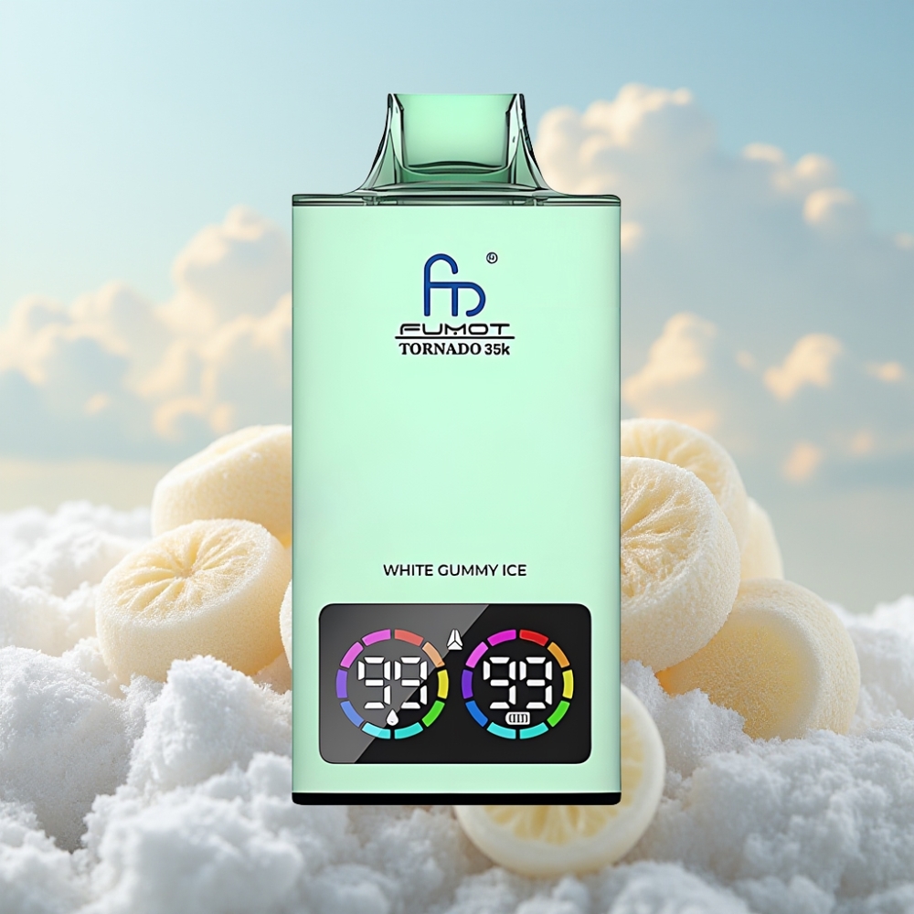 Fumot Tornado 35K Dispozabilna Vape – Dual Mesh Coil, 15ml E-tečnost, 35000 Pufova, Beli Gumeni Ajs