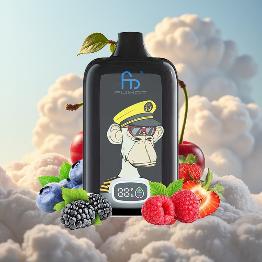 Fumot Tornado Digital Box 12000 Puffs – 20ml, Mesh Coil, 550mAh, Tip-C, trešnja