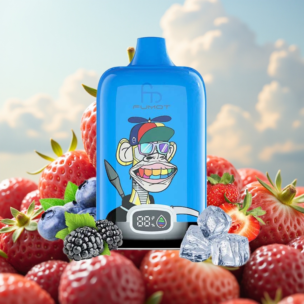 Fumot Tornado Digital Box 12000 Puffs Dispozabil Vape Jagoda Grožđe – 20ml E-Liquid, 550mAh, Mesh Coil, Tip-C punjenje