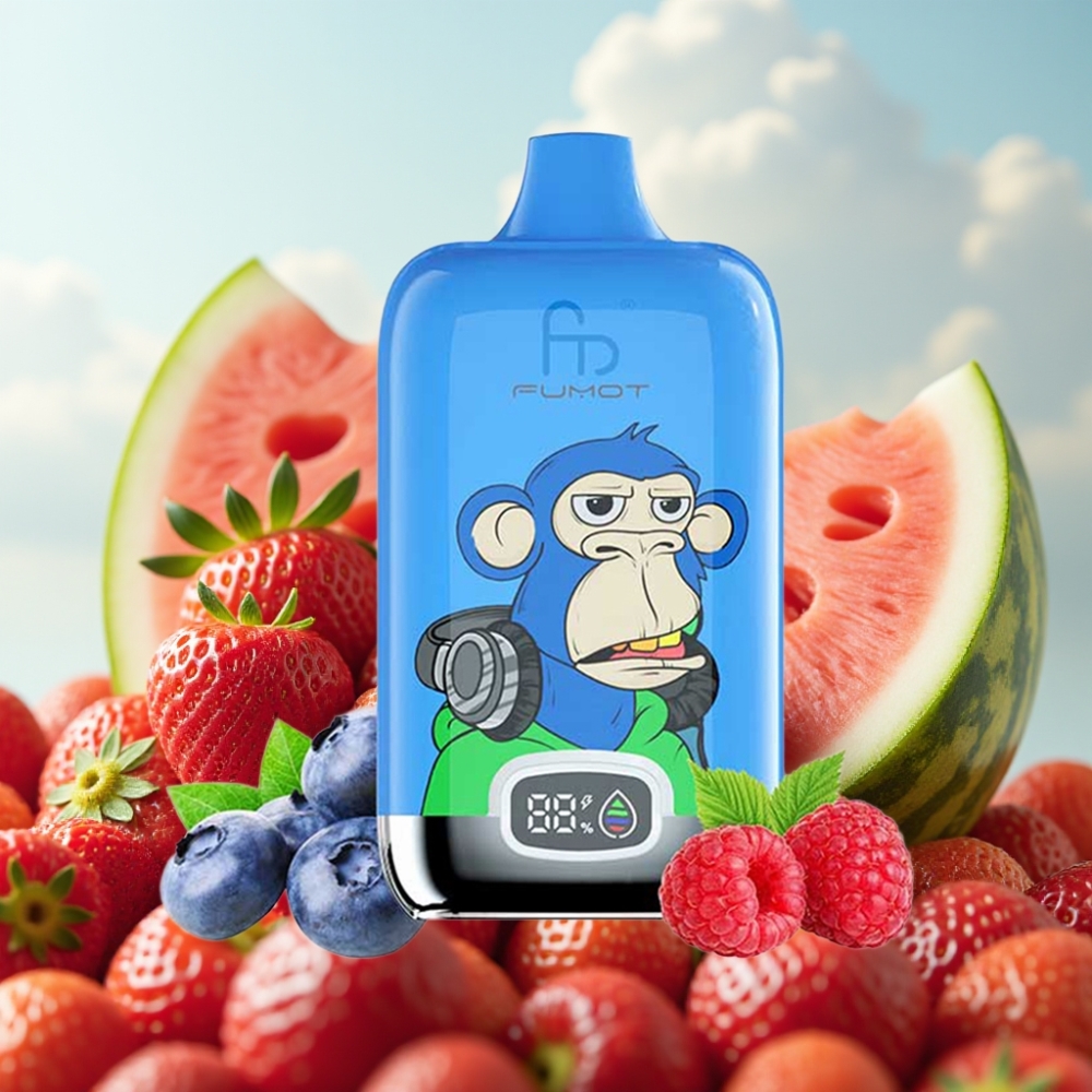 Fumot Tornado Digital Box 12000 Puffs Dispozabil Vape Jagoda Lubenica - 20ml, 550mAh, Tip-C punjenje, 0-5% Nikotina