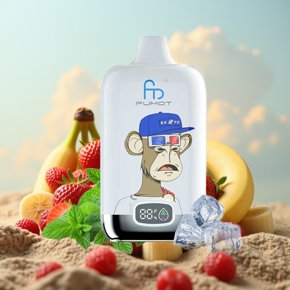 Fumot Tornado Digital Box 12000 Puffs – Jagoda Banana, 20ml, 550mAh, Mesh Coil