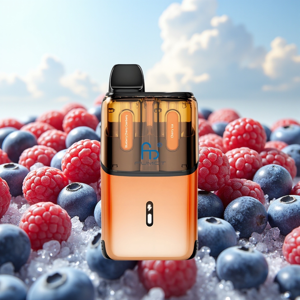 Fumot Ultra T32000 Dispozabil Vape Borovnica Trešnja Brusnica - Ledena Trešnja, 32000 pufova, 800mAh, Type-C punjenje