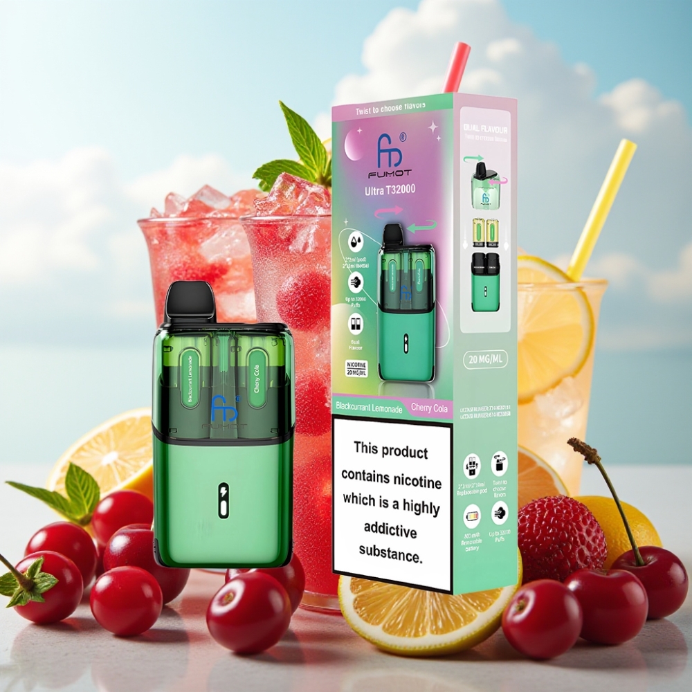 Fumot Ultra T32000 Dispozabil Vape Crna Ribizla Limunada - Višnja Kola, 32000 pufova, 800mAh, Type-C punjenje