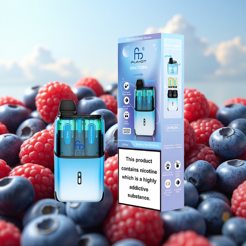 Fumot Ultra T32000 Dispozabil Vape Dr Plava - Borovnica Kisela Malina, 32000 pufova, 800mAh, 24ml, Type-C