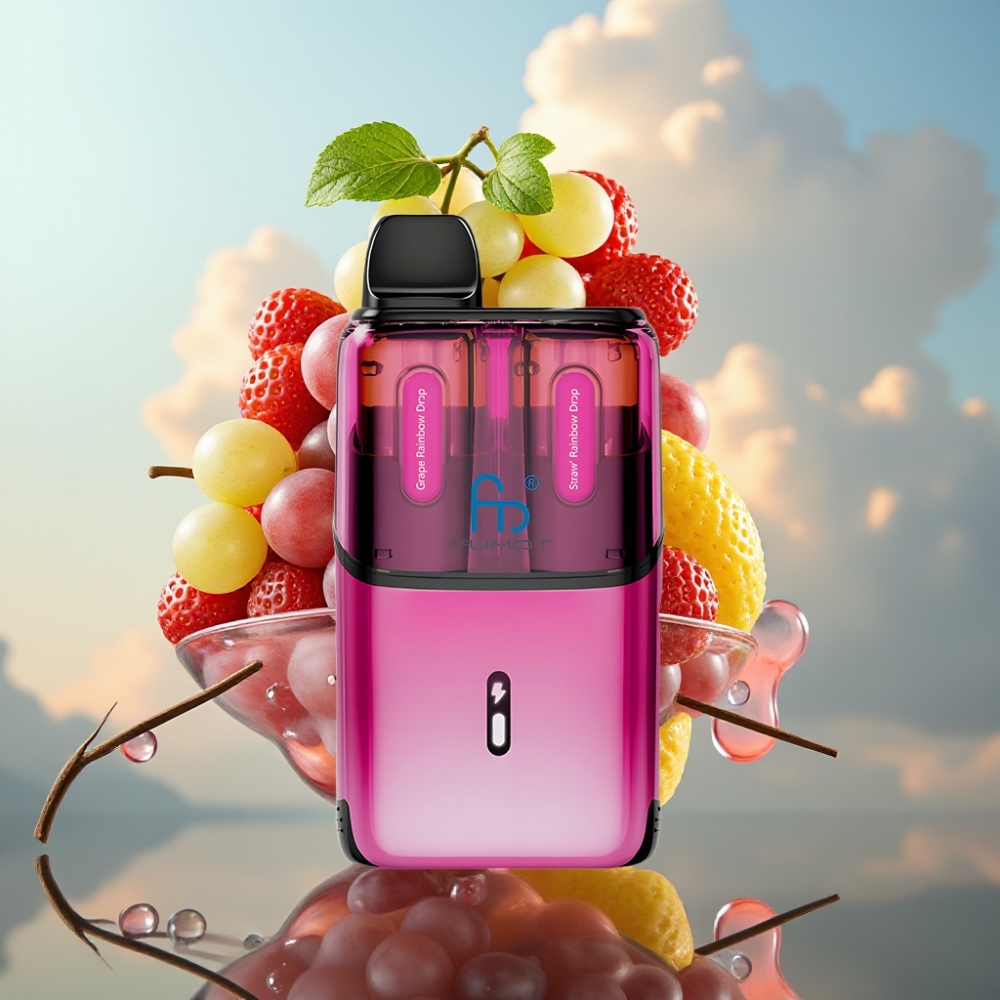 Fumot Ultra T32000 Dispozabil Vape Grozdova Duga Kap - Jagodna Duga Kap, 32000pufova, 24ml tečnost, 800mAh baterija, Type-C punjenje