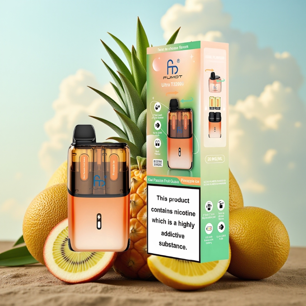 Fumot Ultra T32000 Dispozabil Vape - Kivi Pasija Guava & Ananas Led, 32000 pufova, 24ml, 800mAh