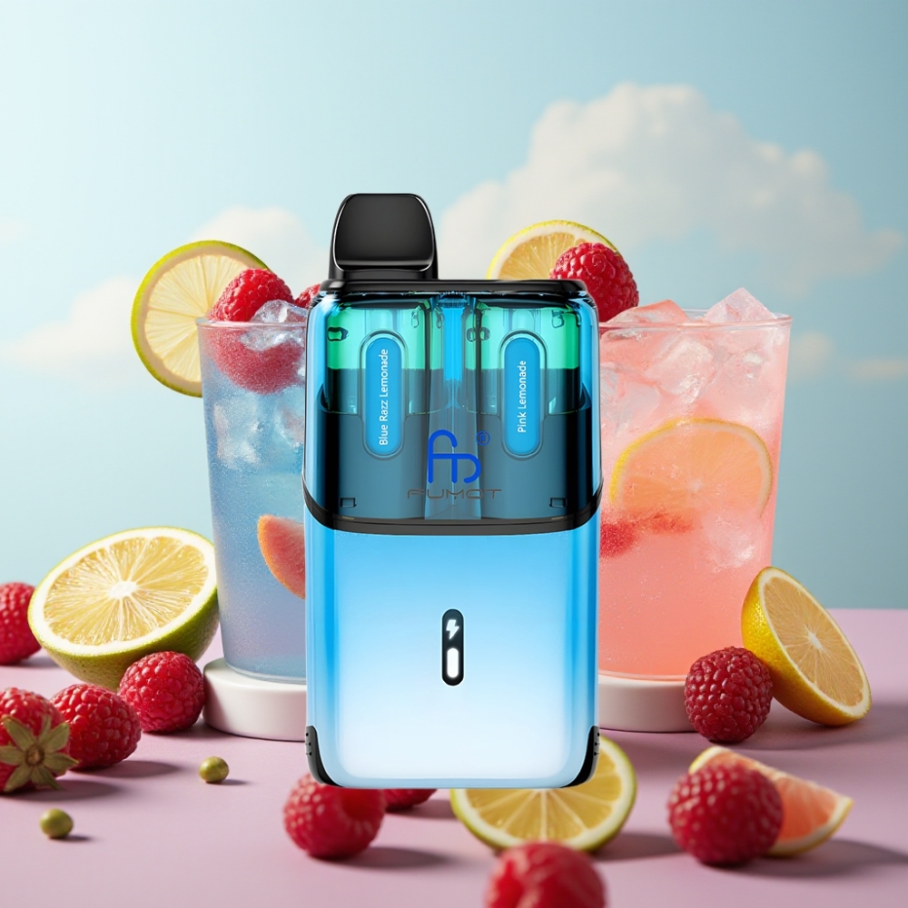 Fumot Ultra T32000 Dispozabil Vape Plava Malina Limunada - Roze Limunada, 32000 pufova, 800mAh, Type-C punjenje, 20mg nikotina