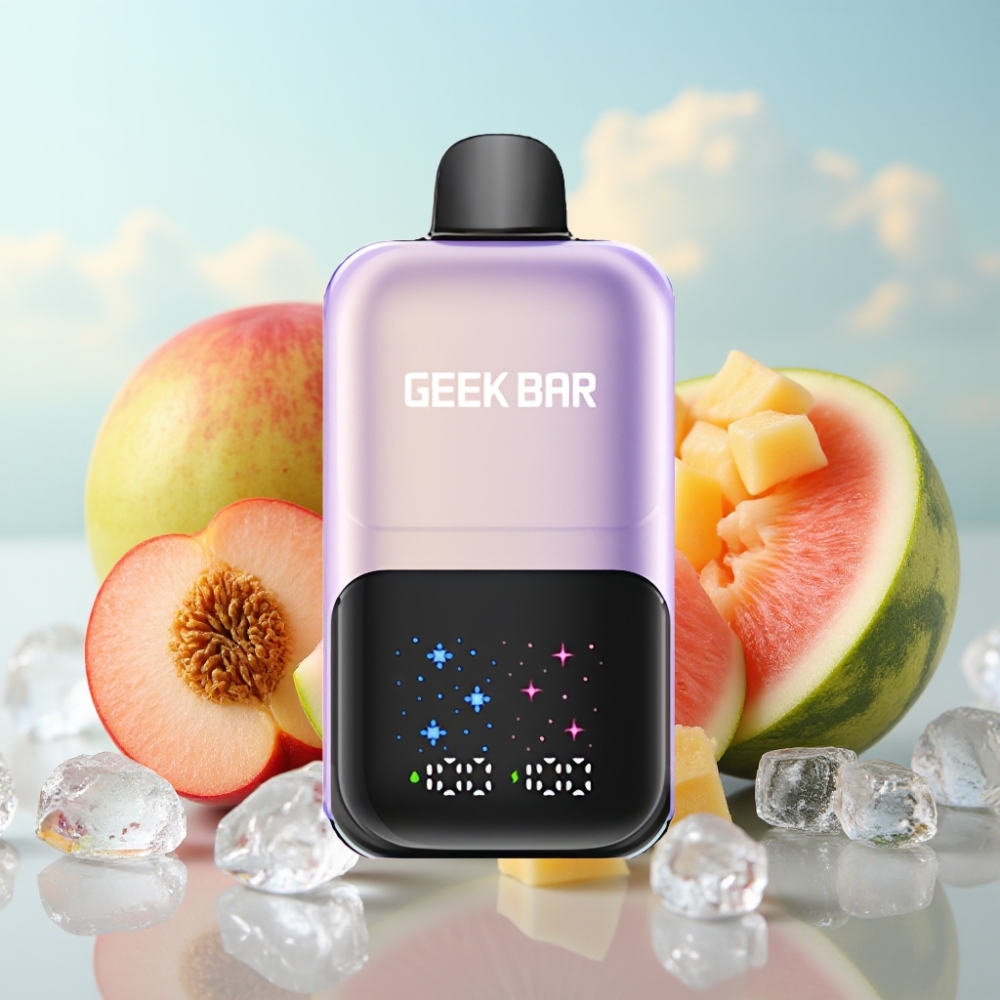 GEEK BAR 2GO 20ml 50000 Pufova Dve Serije Jednokratna Vape Pen - 50000 Pufova, Interaktivni Veliki Ekran, 3 Nivoa Aromi/Hlađenja, Peč Mango Lubenica Led