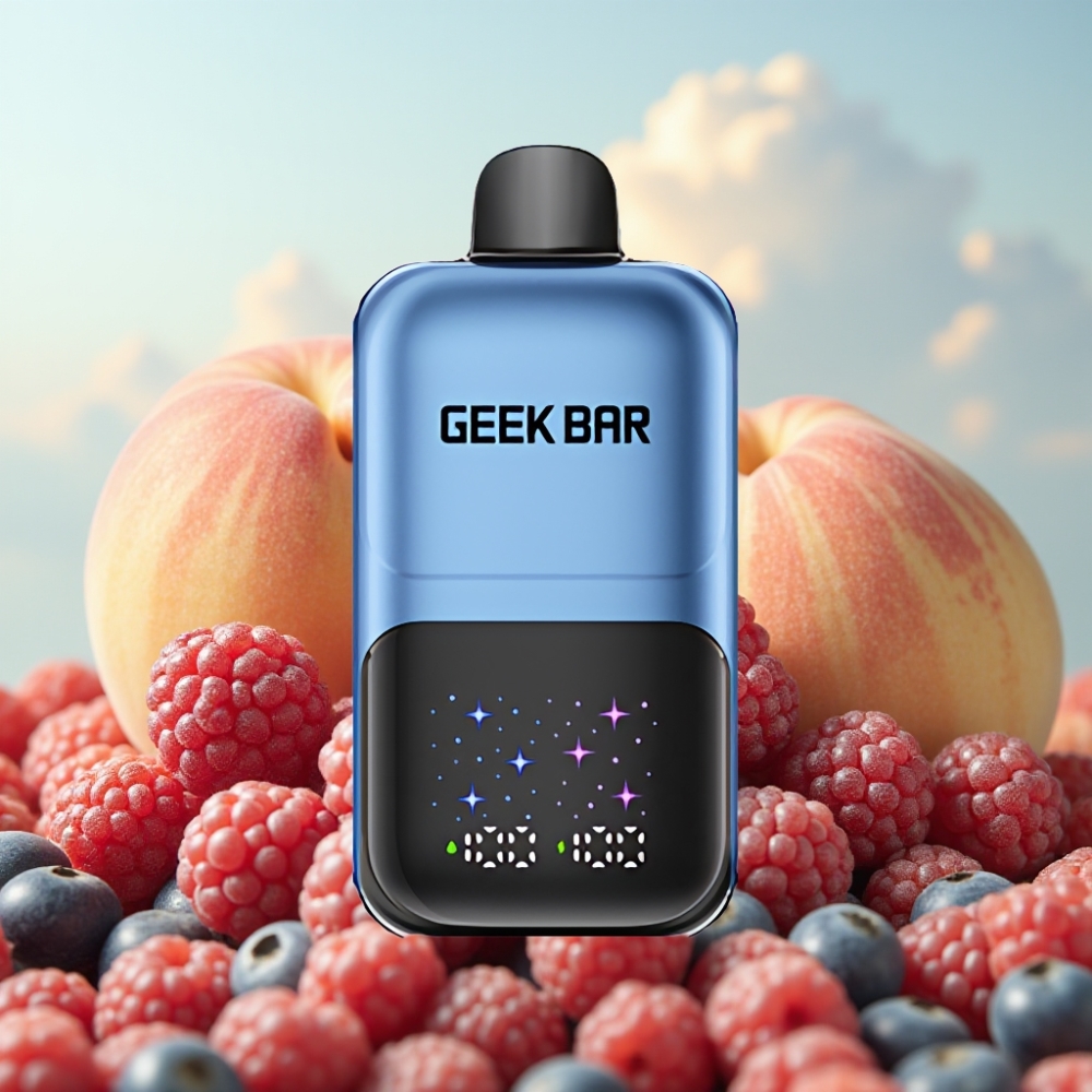 GEEK BAR 2GO 20ml 50000 Pufova Dve Serije Jednokratna Vape Pen - Dual Tanks, 5% Nikotina, Breskva & Bobice