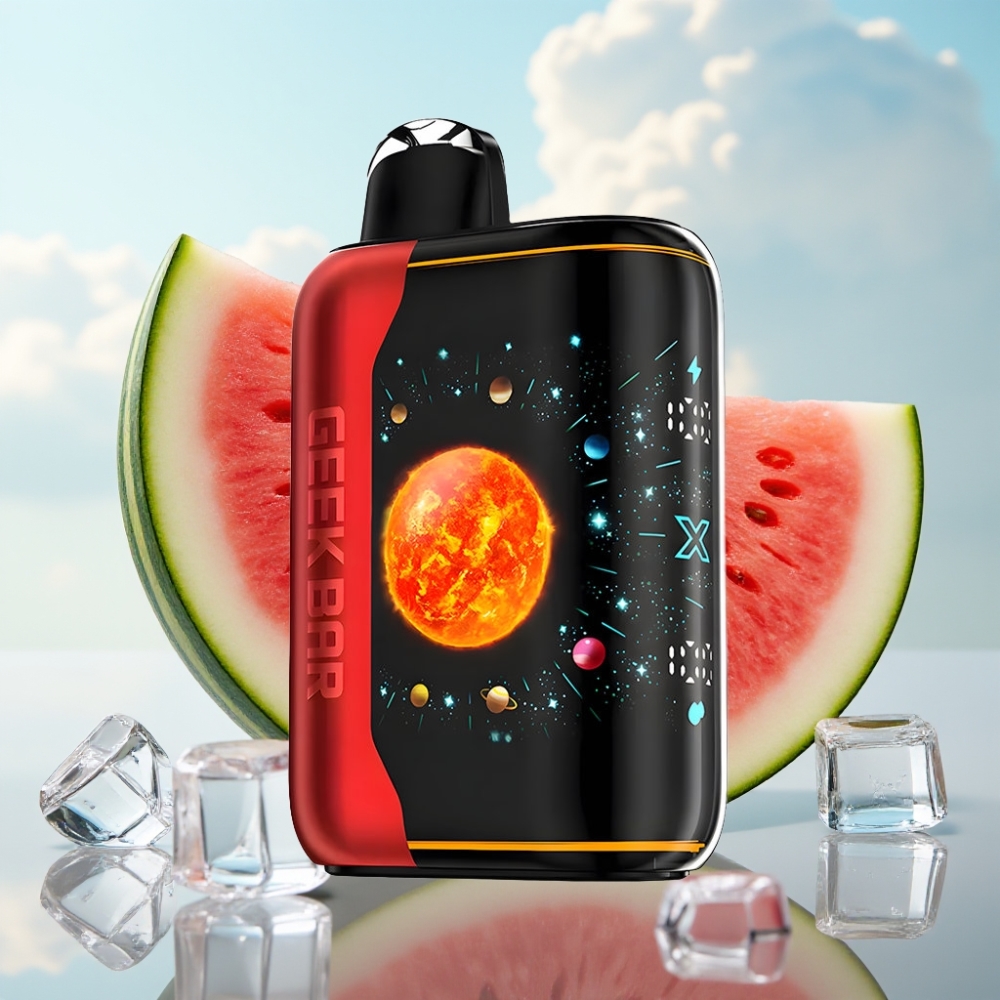 GEEK BAR Platinum Edition 25000 Dispozabil Vape Лубеница Лед, 20mL течност, 2% никотина, Dual Mesh Coil, USB-C пуњење