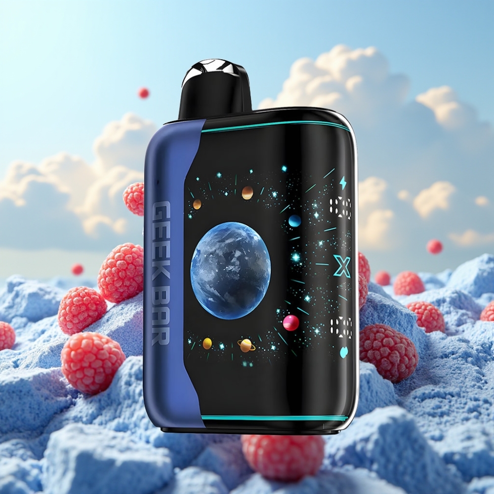 GEEK BAR Platinum Edition 25000 Dispozabil Vape Plava Malina Led sa do 25000 povlaka, Premium Matte Platinum Finish, USB-Type C punjenje, 2% nikotina