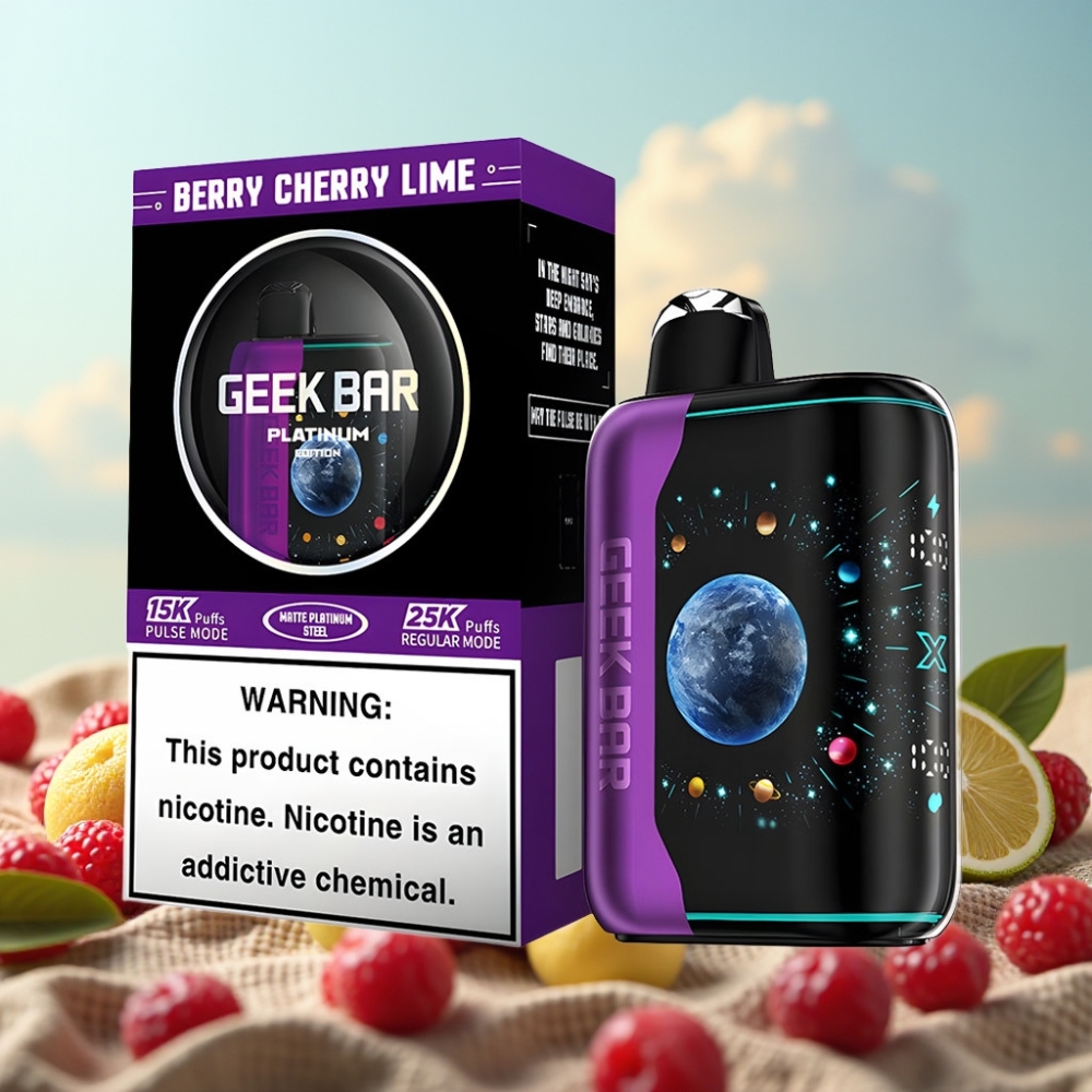 GEEK BAR Platinum Edition - 25000 Pulsa, 20mL Tečnost, 2% Nikotina, Jagoda-Trešnja-Limun