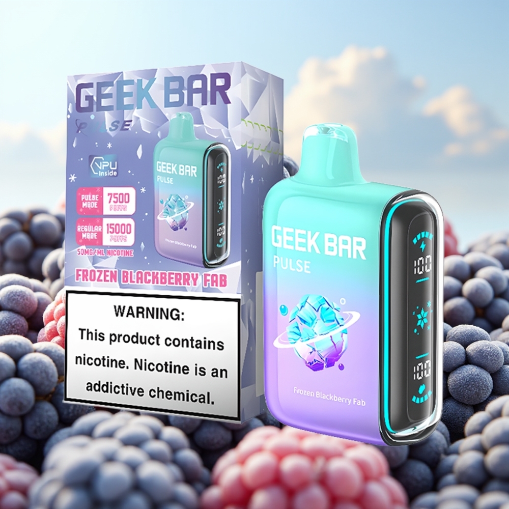 GEEK BAR Pulse 15000 Puffs Dispozabil Vape - Zamrznuta Edicija, 16ML, 5% Nikotina, Podešavanje Protoka Vazduha