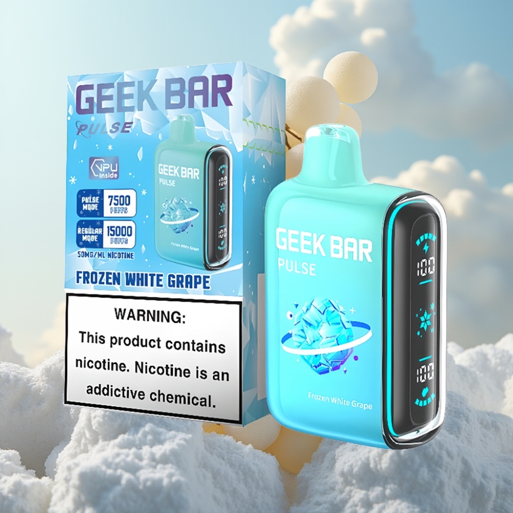 GEEK BAR Pulse 15000 Puffs Dispozabil Vape - Zamrznuta Edicija, 16ML, 5% Nikotina, Podešavanje Protoka Vazduha