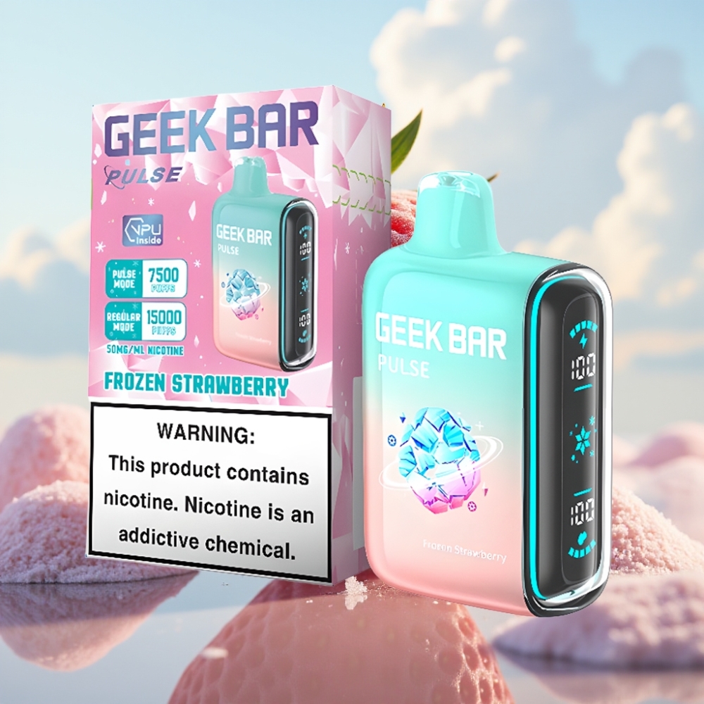 GEEK BAR Pulse 15000 Puffs Dispozabil Vape - Zamrznuta Edicija, 16ML, 5% Nikotina, Podešavanje Protoka Vazduha