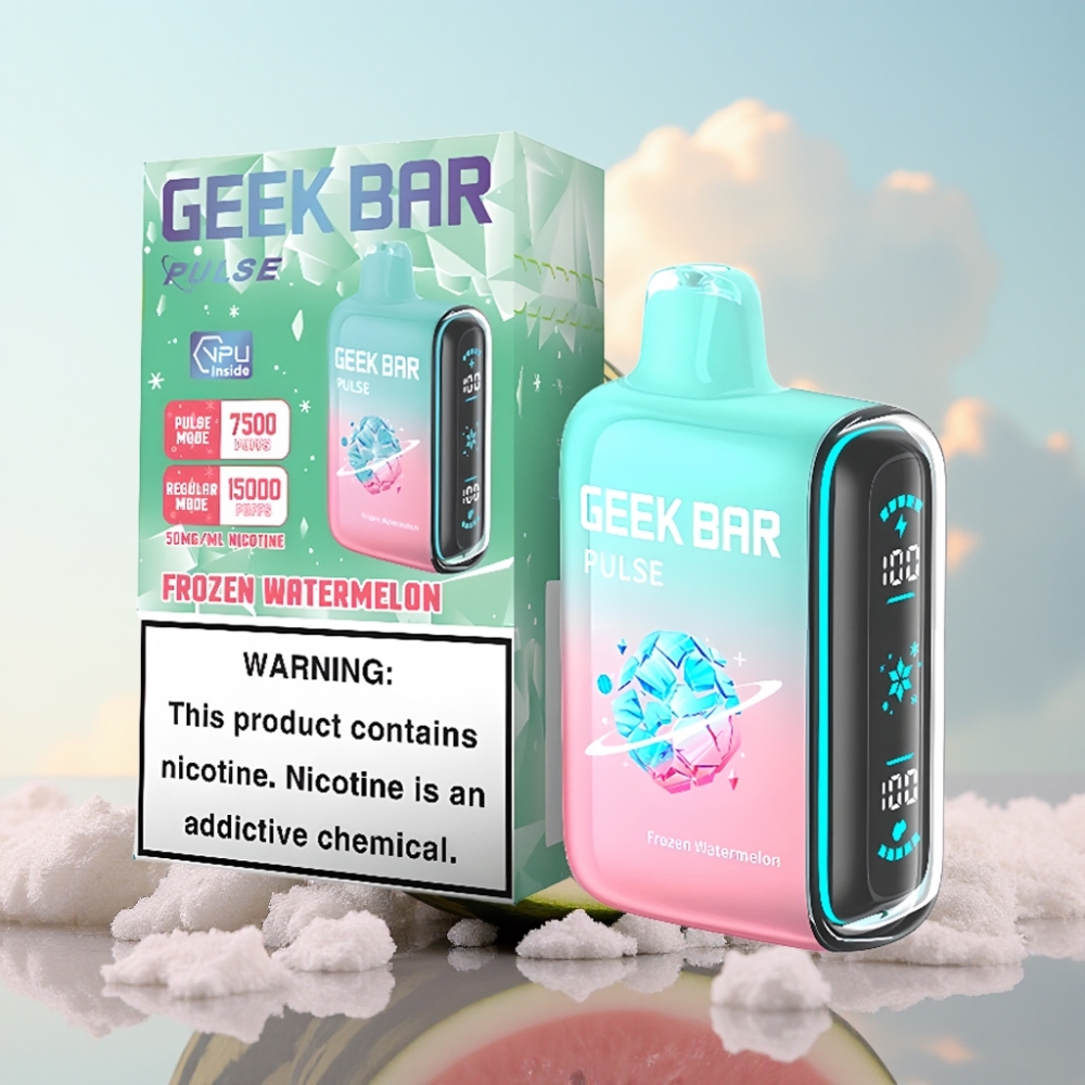 GEEK BAR Pulse 15000 Puffs Dispozabil Vape - Zamrznuta Edicija, 16ML, 5% Nikotina, Podešavanje Protoka Vazduha